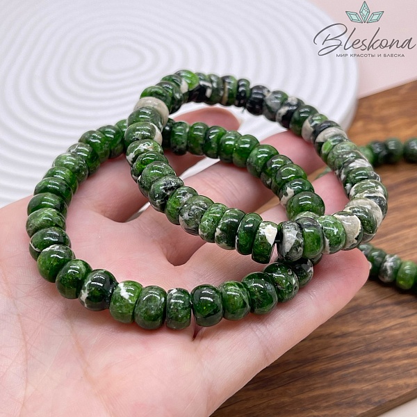 Диопсид рондель 9 мм сет 18 см №1