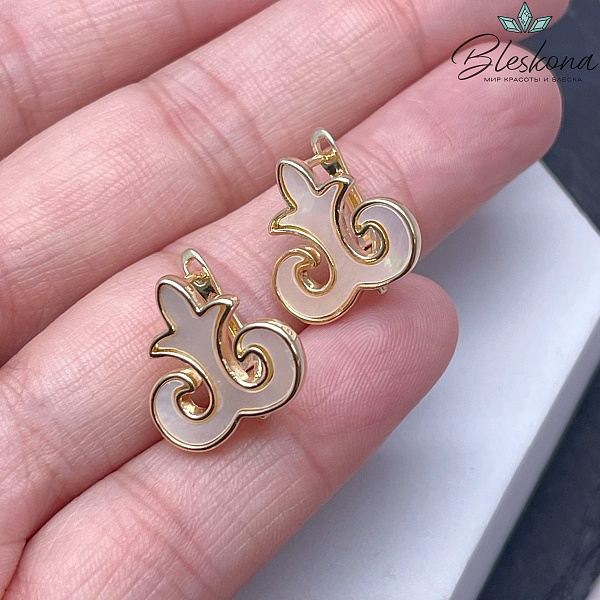 15*16 мм Цвет золото, Швензы Этно перламутр 