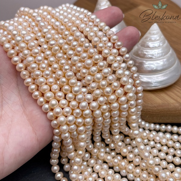 Жемчуг шар персиковый 5,5 мм