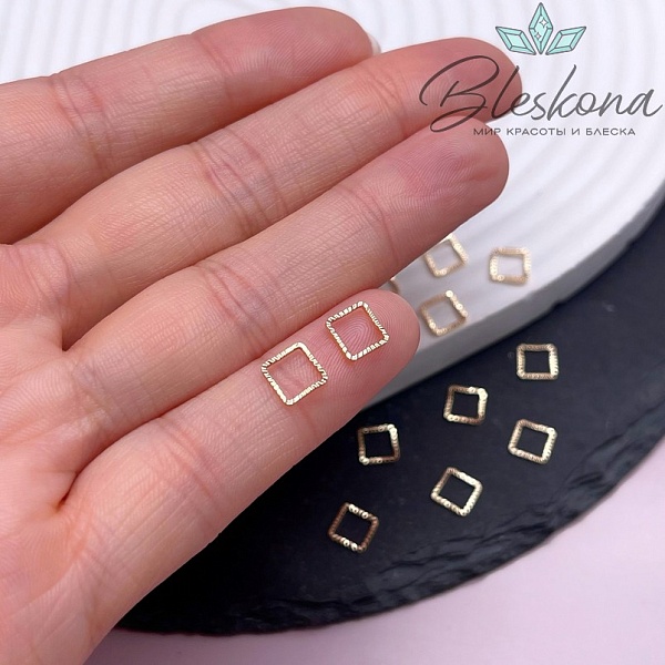 6 мм Цвет золото, Подвеска ромб рифленый