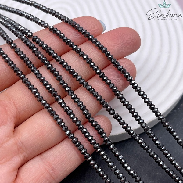 3*2мм Гематин имитация, рондель алмазная огранка