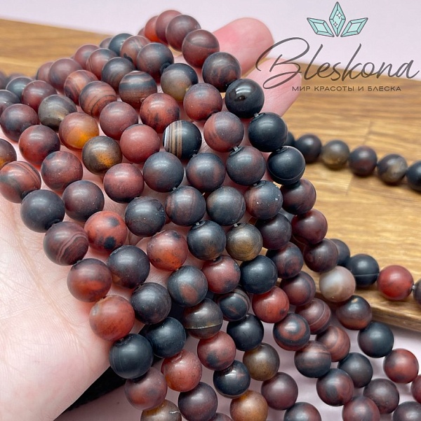 Сердолик черный матовый 10 мм