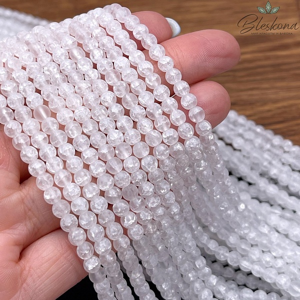 Кварц снежный белый (матовый, имитация) 4 мм  
