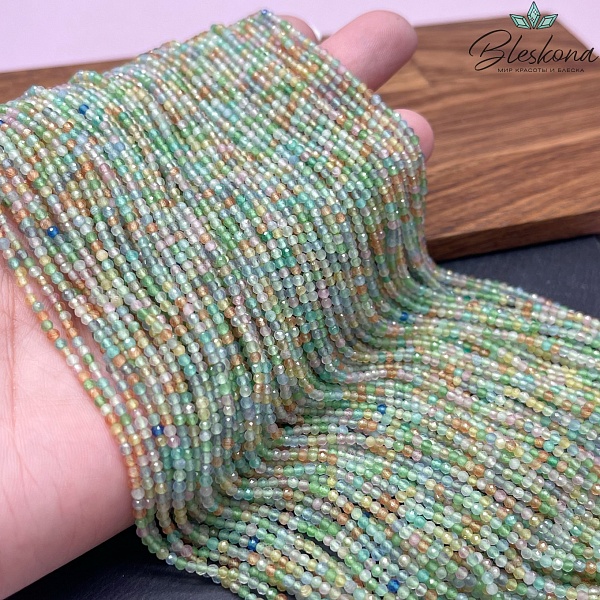 Кошачий глаз микс микроогранка (имитация) 2 мм