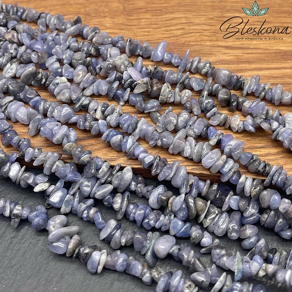 Крошка Танзанит ширина бусин ~ 6-10 мм