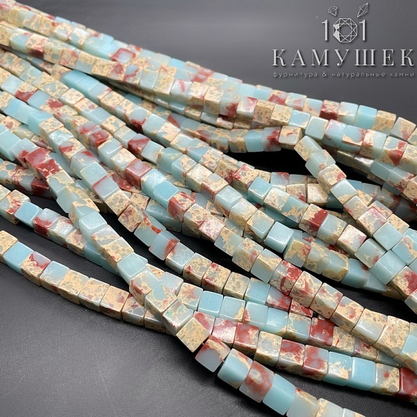 Варисцит голубой куб имитация 6мм