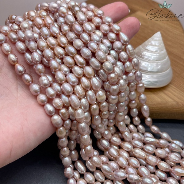 Жемчуг рис фиолетовый 6-6,5 мм 