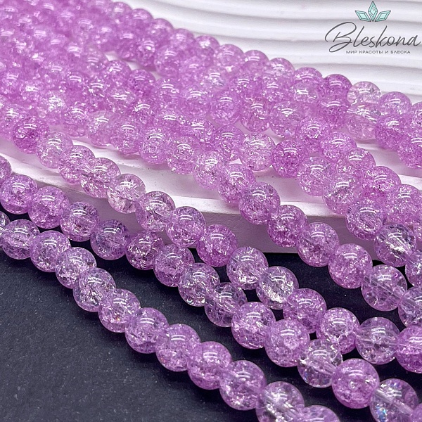 Кварц снежный сиреневый №1 (имитация) 8 мм