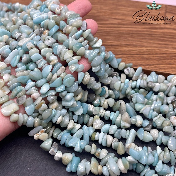 Крошка Амазонит ширина бусин ~ 7-9 мм