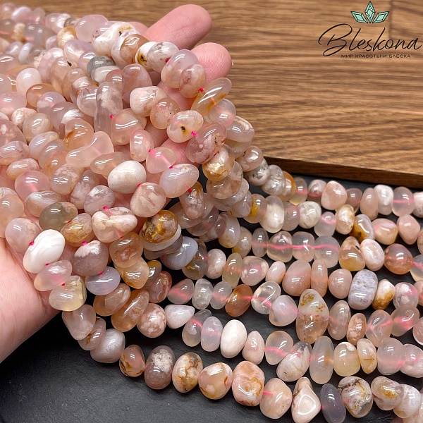 Агат Сакура галтовка (6-9)*(9-11) мм