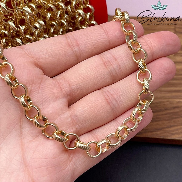 Цепь №5-1 цвет золото 8,2*2,6 мм