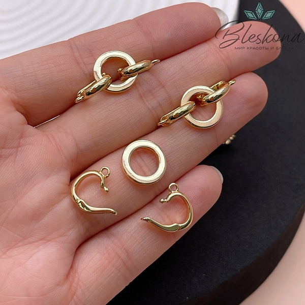 12*25 мм Цвет золото, Замок кольцо бейлы 7*10 мм 