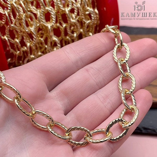 Цепь №64-1 цвет золото 10*14,2 мм
