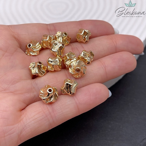 9*10 мм Цвет золото, Бусина-разделитель 