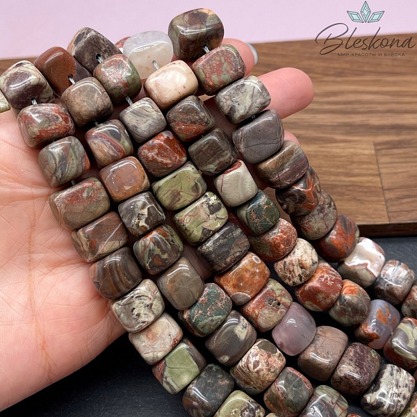 Яшма прямоугольник фриформ 10*14 мм