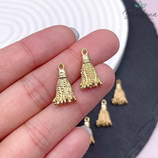 18*10 мм Цвет золото, Подвеска кисточки 