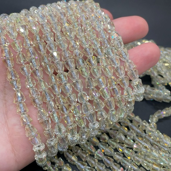 6 мм Стекло Lux, колокольчик, цвет песочный с переливом