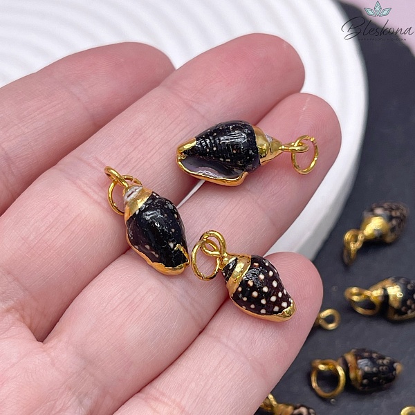 (17,5-19)*(8-9) мм Цвет золото, Подвеска Ракушка черная