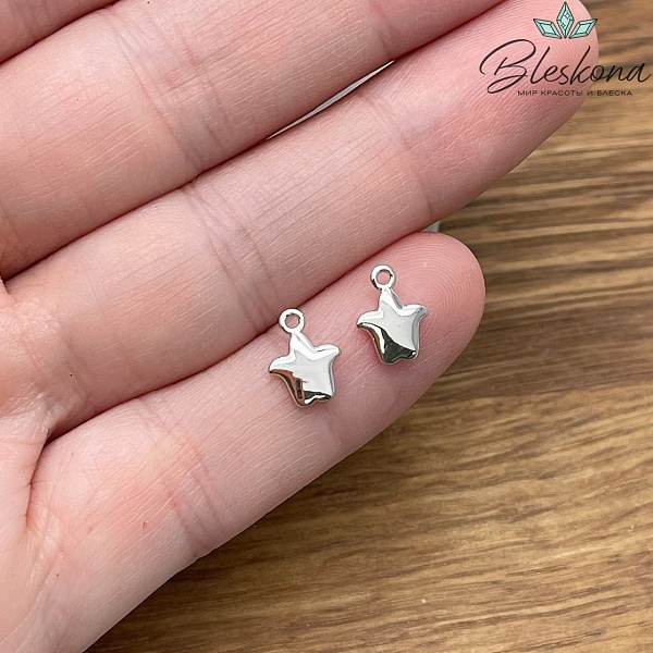 9*6,8 мм Цвет серебро, Подвеска Тюльпан Этно 