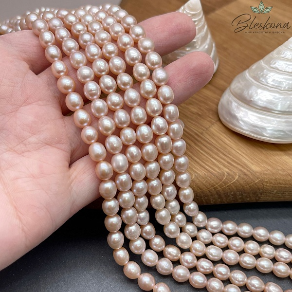 Жемчуг рис пудровый №1 6 мм