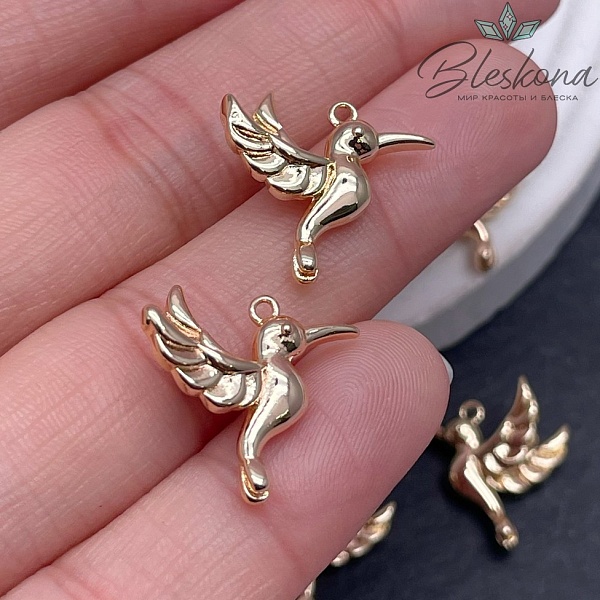 15,2*16мм, цвет золото, Подвеска Колибри 