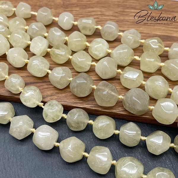 Кварц Лимонный фриформ огранка бусины на увеличение 13-17 мм