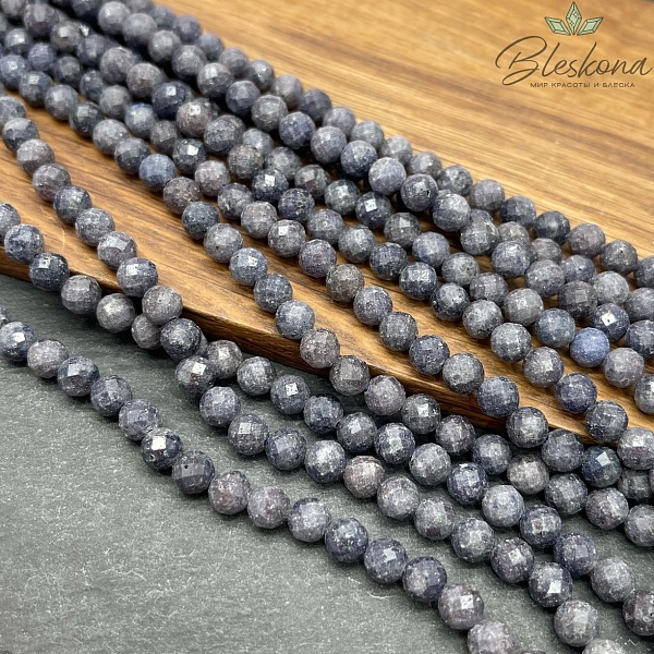 Сапфировый корунд алмазная огранка 6 мм