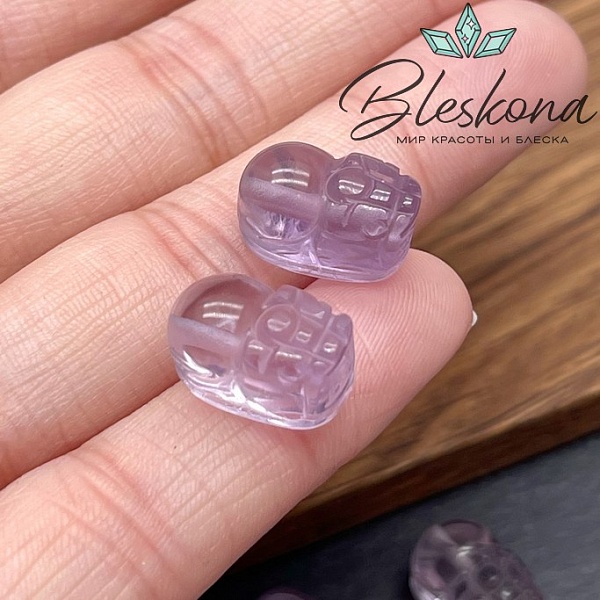 14,5*9 мм Резная бусина Пи Яо Лавандовый Аметист