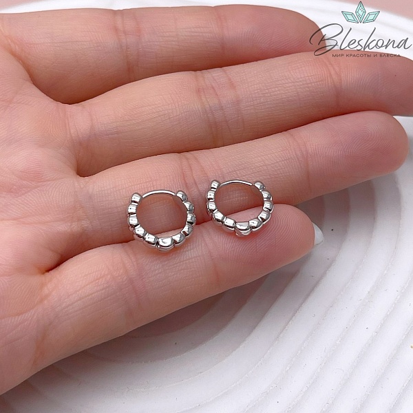 12 мм Цвет серебро, Швензы бублик Конго шарики 