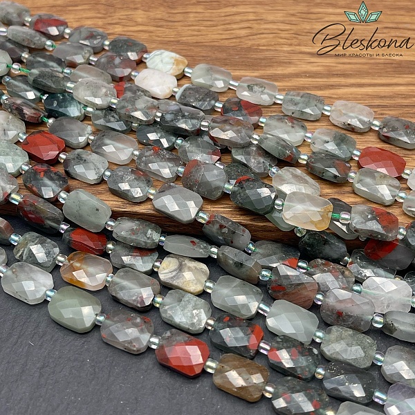 Гелиотроп плоский прямоугольник огранка 12*8 мм