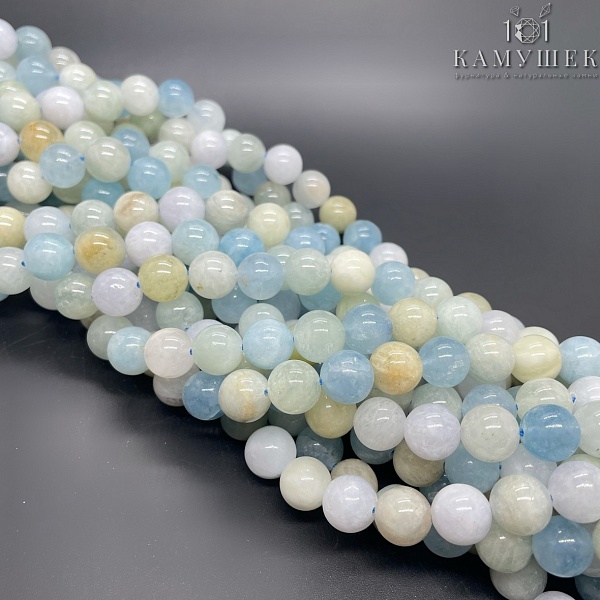 10 мм Аквамарин шар микс 