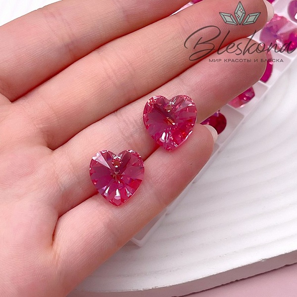 6228 Xilion Heart 14,4*14 мм Rose Aurore Boreale (AB)