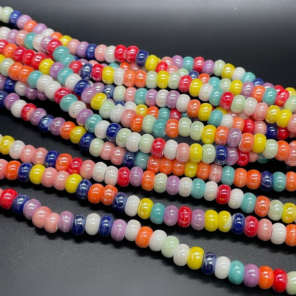 6*4 мм Бусина-разделитель, керамика  микс