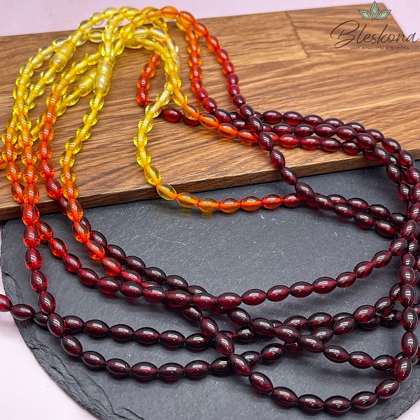 Янтарь микс рис 9*6 мм №2