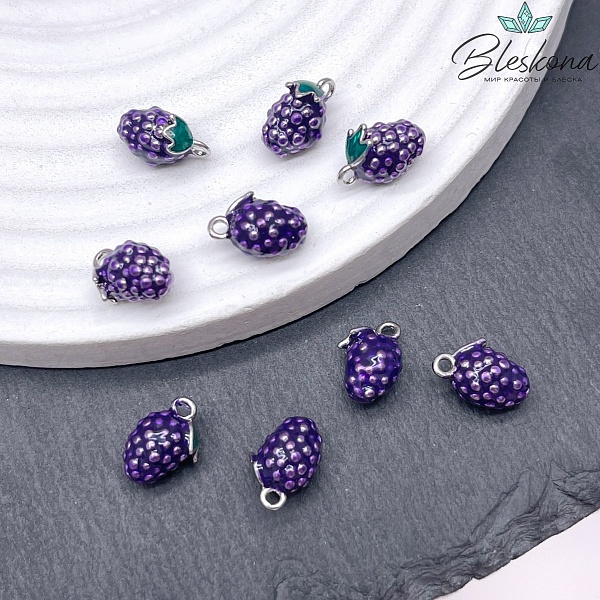 12*8,5мм,Цвет серебро ,Подвеска Ежевика 