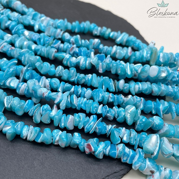 9-11 мм Перламутр голубой крошка 