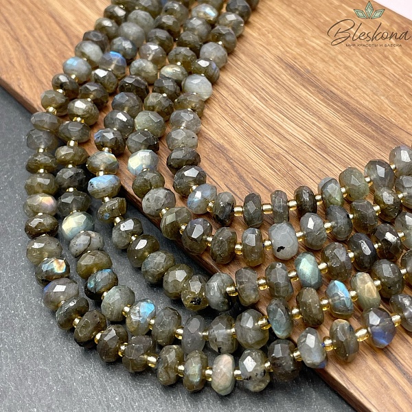 Лабрадор рондель алмазная огранка 9*5 мм