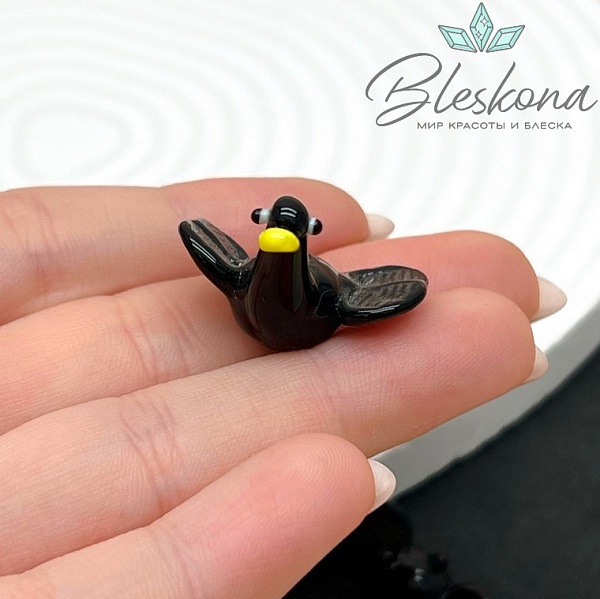 23*24 мм Бусина Лебедь черный