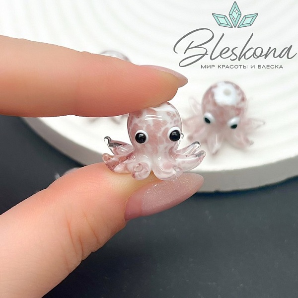 15,5*22 мм  Бусина осьминог лиловый