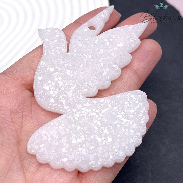 85*52 мм, Подвеска Голубь белыйт правое крыло