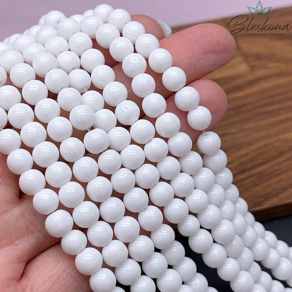 Агат Белый (имитация) 6 мм