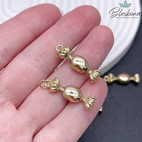 25*7 мм Цвет золото, Подвеска конфета 