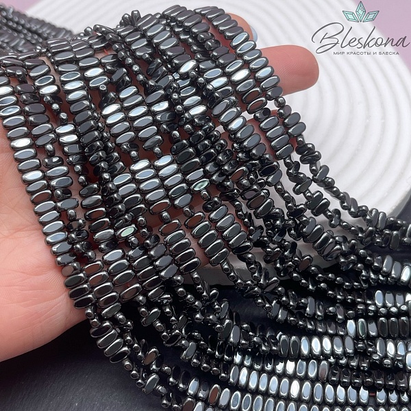 6*3 мм Гематин имитация, плоский прямоугольник 