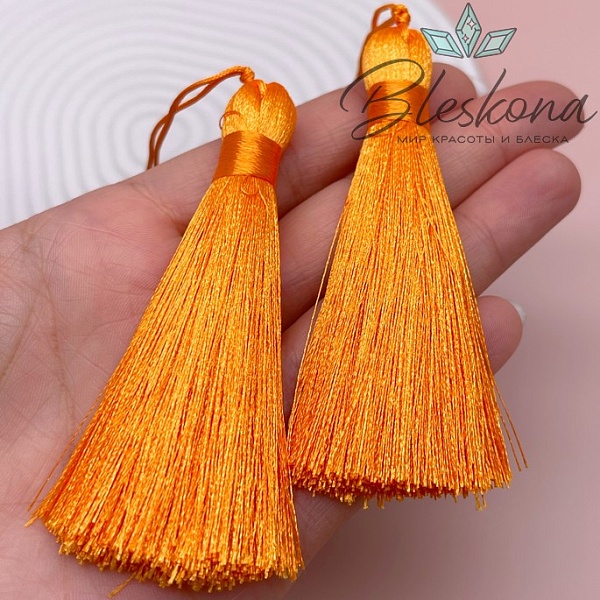 Кисть вискозный шелк Оранжевая 8*1 см