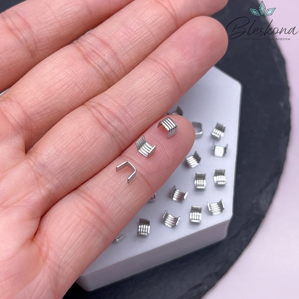 3*4 мм Цвет серебро, Зажим-ограничитель 