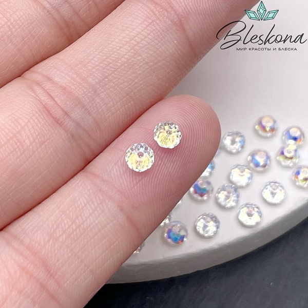 5040 Briolette Bead 4 мм Crystal Aurore Boreale уп.10шт.