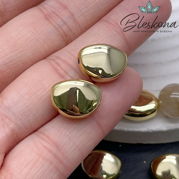 14*10,5 мм Цвет золото, Бусина фриформ