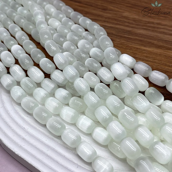 Селенит светло-зеленый (тонированный) бочата 12*8 мм 