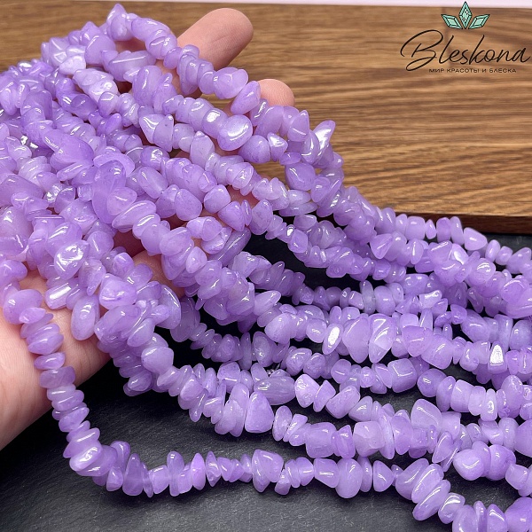 Крошка Кварц фиолетовый (тонированный) ширина бусин ~ 7-9 мм