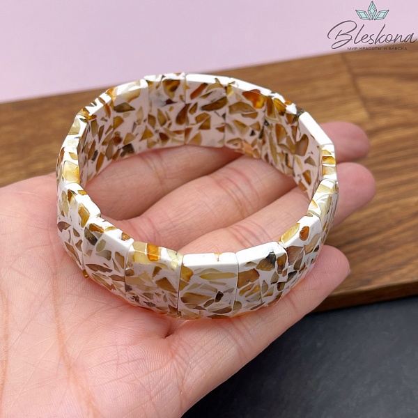 Янтарь мозаика  прямоугольник 21*9 мм сет 20 см